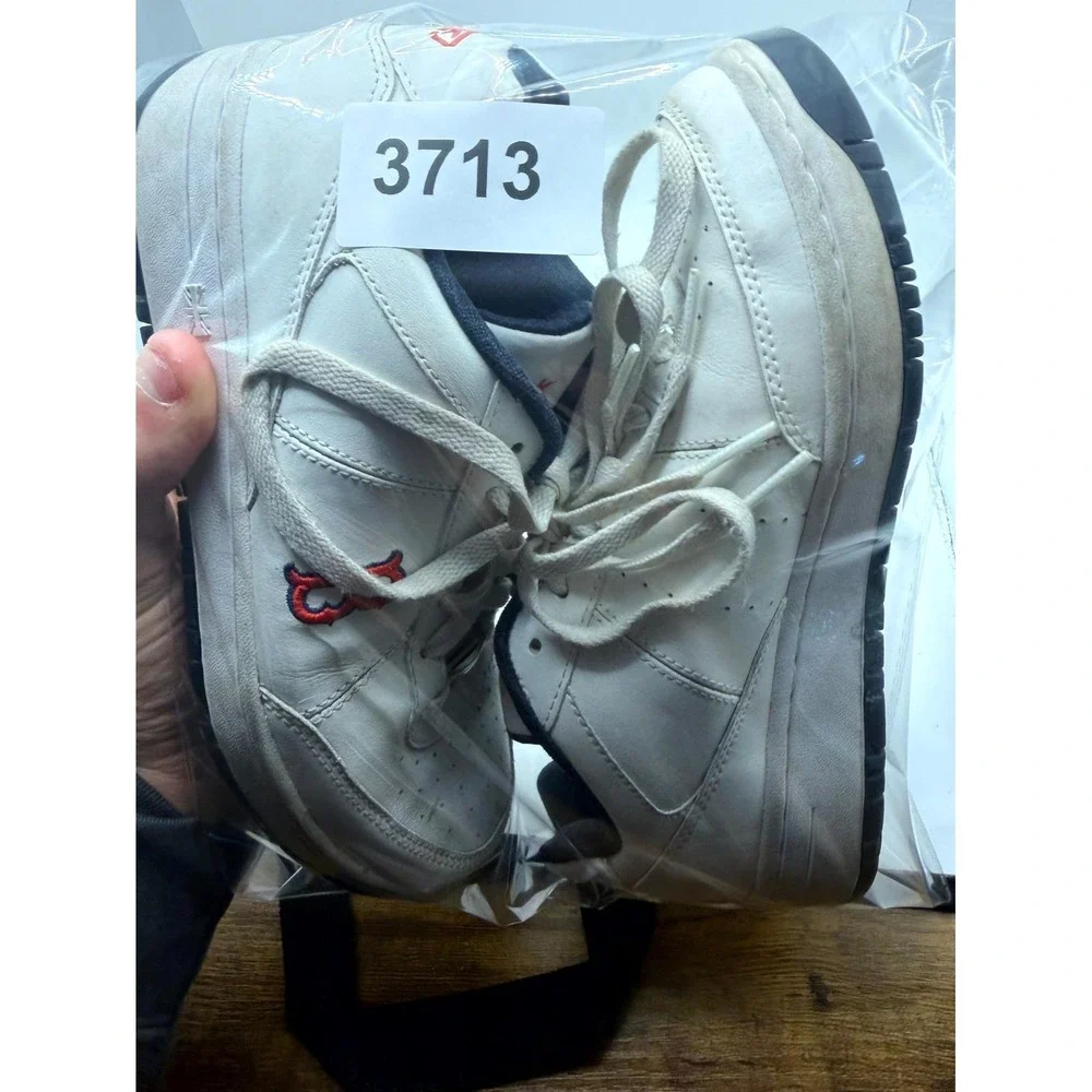 Reebok Boston Red Sox MLB‎ Mens 4.5 Sneaker White Leather Low Top Baseball Shoes